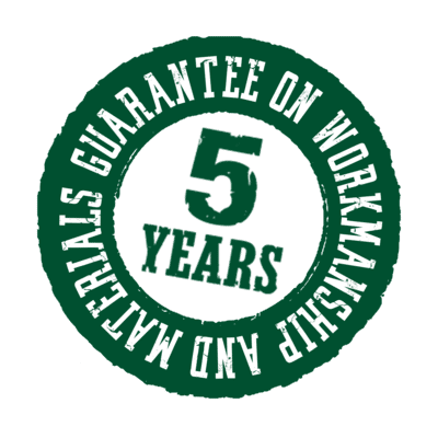5 Year Guarantee on Workmanship and parts