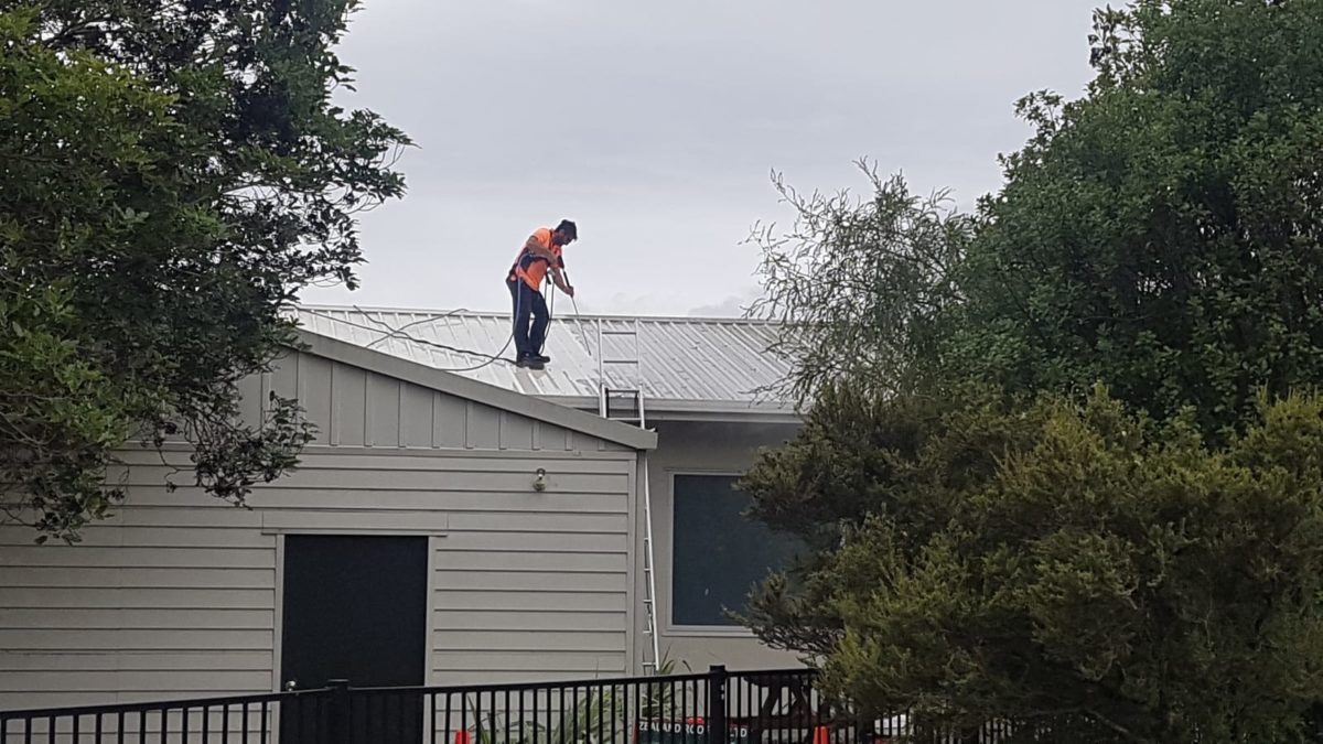 water blasting a roof in Nelson, New Zealand